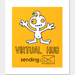 Virtual hug funny Posters and Art